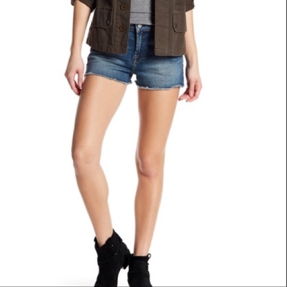 7 For All Mankind High Waist Cut Off Denim Shorts - Picture 2 of 8